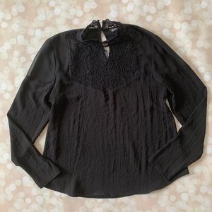 express Womens Black Lace Top Shirt S
